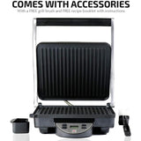 GP1000BR 1500 W Brushed Nickel Non-Stick Panini Press
