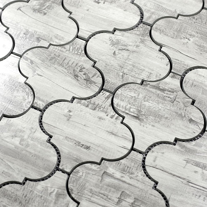 Abolos Nature Birchwood gray 12-in x 12-in Matte Glass Wood look Arabesque Mosaic Wall Tile product image