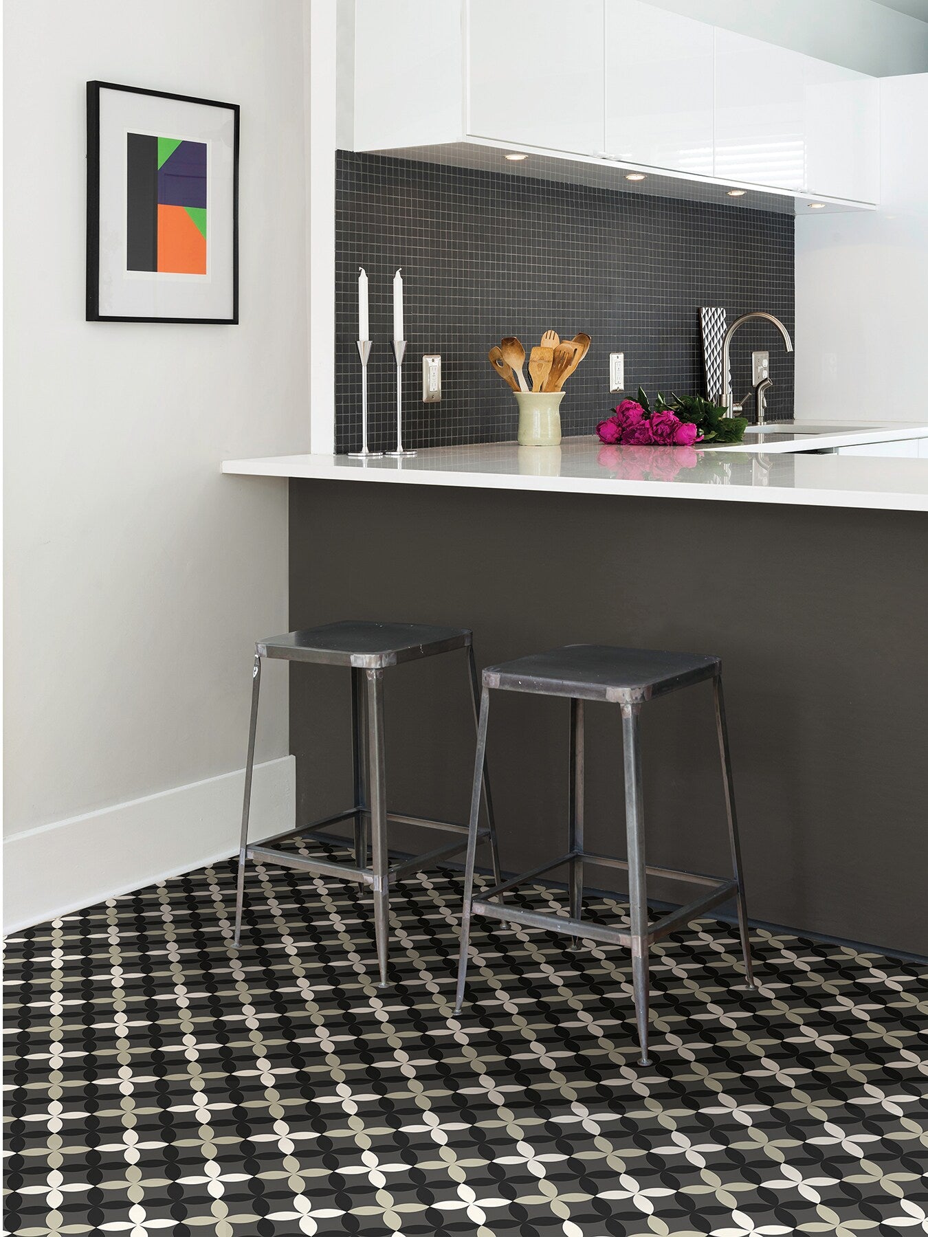 FloorPops Neutral 12-in x 12-in Water Resistant Peel and Stick Vinyl Tile Flooring (20-sq ft)