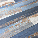 Deco Products COLORS Old Blue Sea Aged Painted Wood Luxury Vinyl Plank Sample, 6 in x 6 in, 8-mil Wear Layer