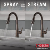 Delta Essa Touch2O Venetian Bronze 1-Handle Deck-Mount Pull-Down Touch Kitchen Faucet (Deck Plate Included)