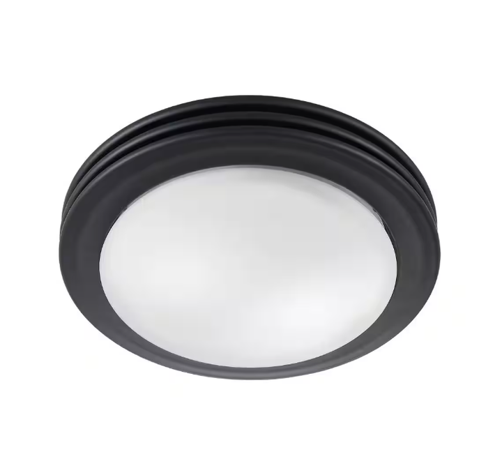 Yorkshire Decorative 80 CFM Bathroom Ventilation Exhaust Fan with Lighting in Matte Black