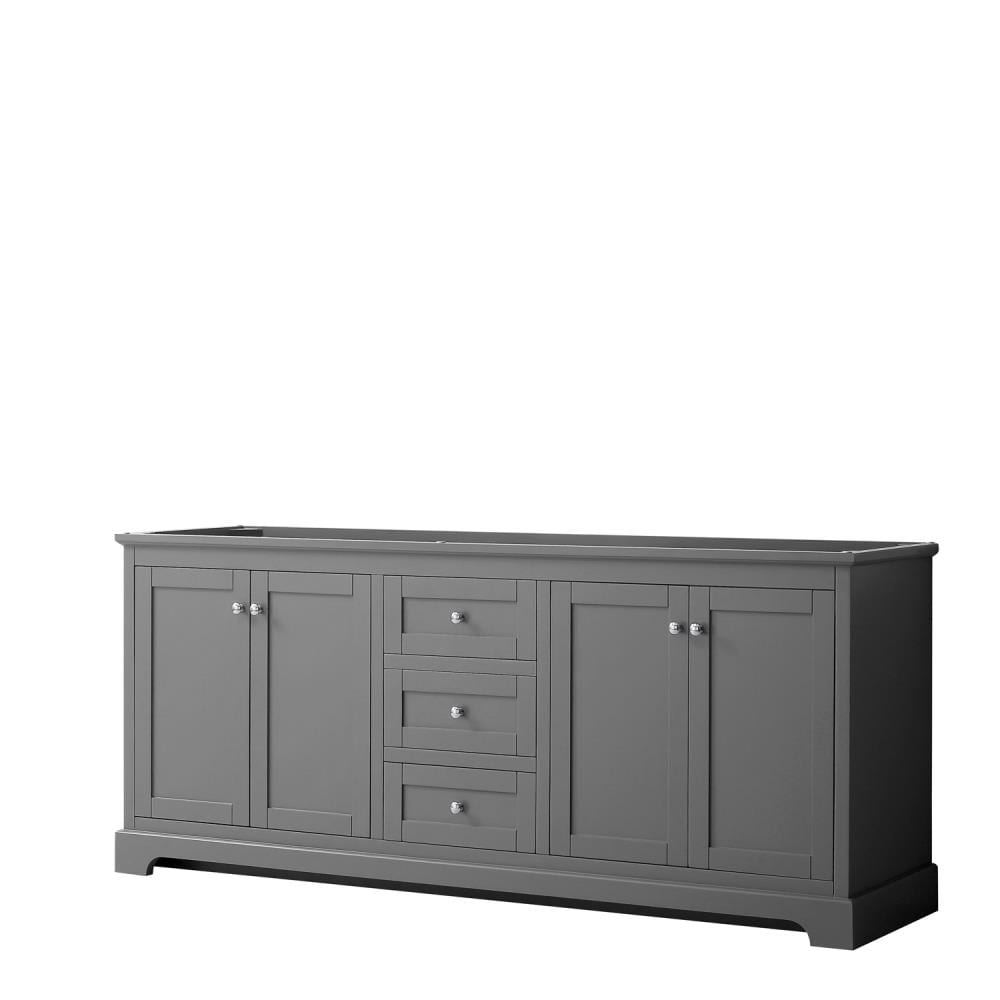 Wyndham Collection Avery 79-in Dark Gray Bathroom Vanity Cabinet