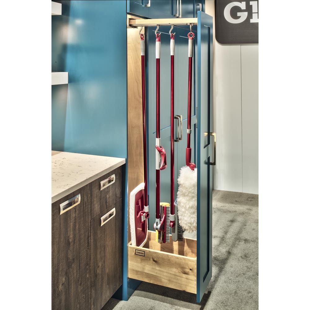 Rev-A-Shelf 6-in W x 5.06-in H 1-Tier Pull-Out Wood Soft-Close Cabinet Organizer with Adjustable Hooks