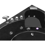 Dolphin 59 in. Acrylic Center Drain Corner Alcove Whirlpool Bathtub in Black - Super Arbor