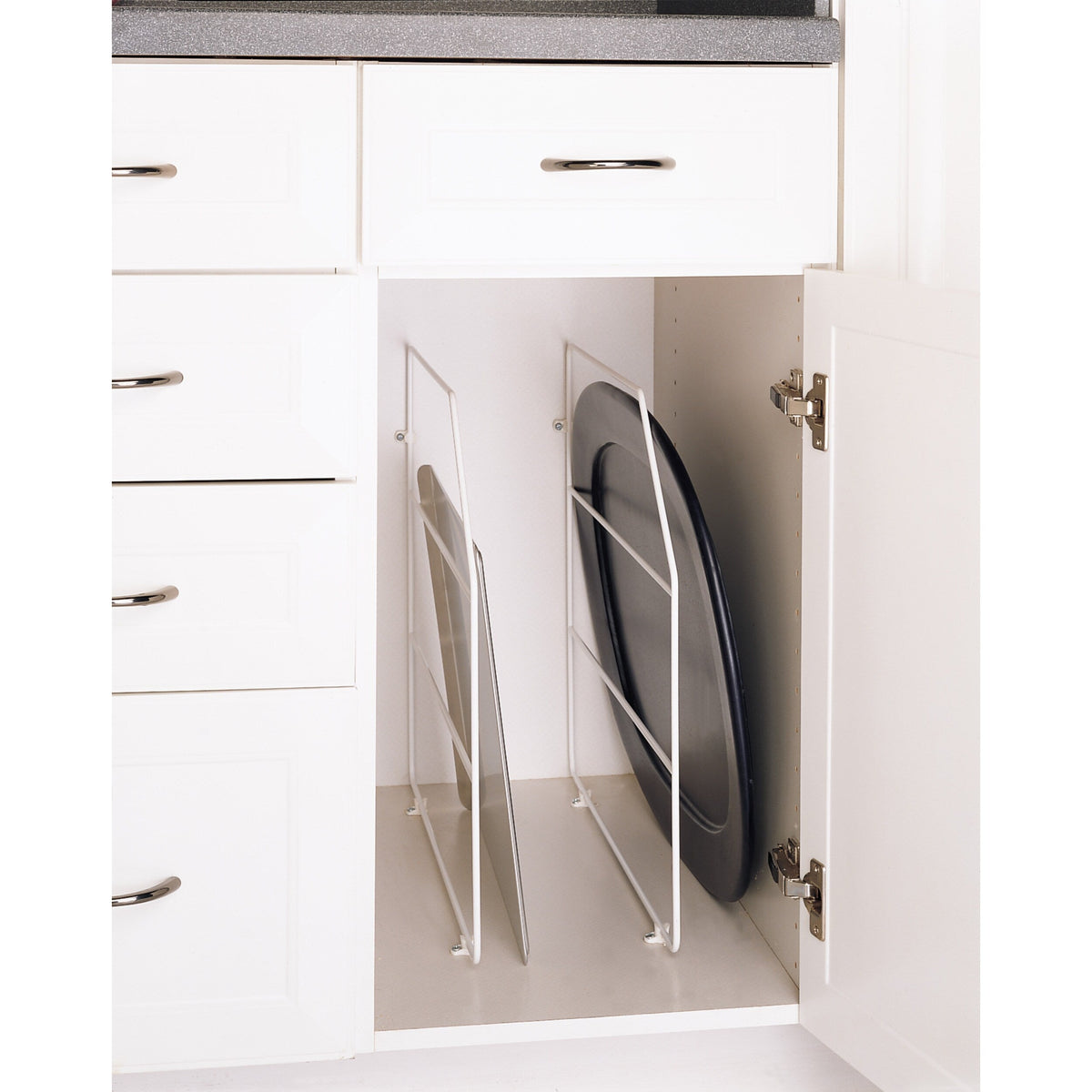 Rev-A-Shelf 0.75-in W x 18-in H 1-Tier Cabinet-Mount Metal Bakeware Organizer, 597 Series