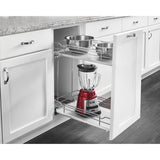 Rev-A-Shelf 10.25-in W x 24-in H 2-Tier Pull-Out Metal Soft-Close Cabinet Organizer, Gray, 21.69-in D