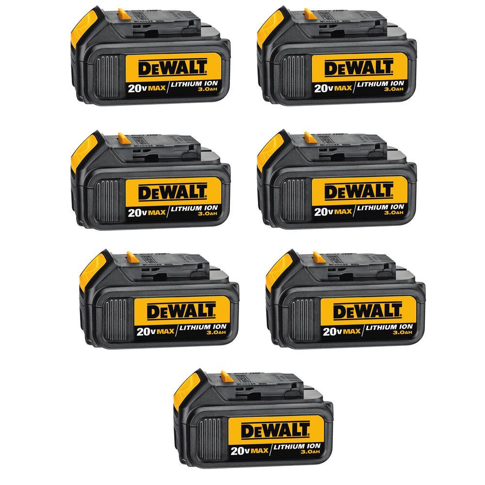 20-Volt MAX Premium Lithium-Ion 3.0Ah Battery Pack (6-Pack) - Super Arbor