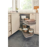 Rev-A-Shelf Cloud 33-in W x 24.5-in H 2-Tier Pull-Out Blind Corner Cabinet Organizer, Orion Gray