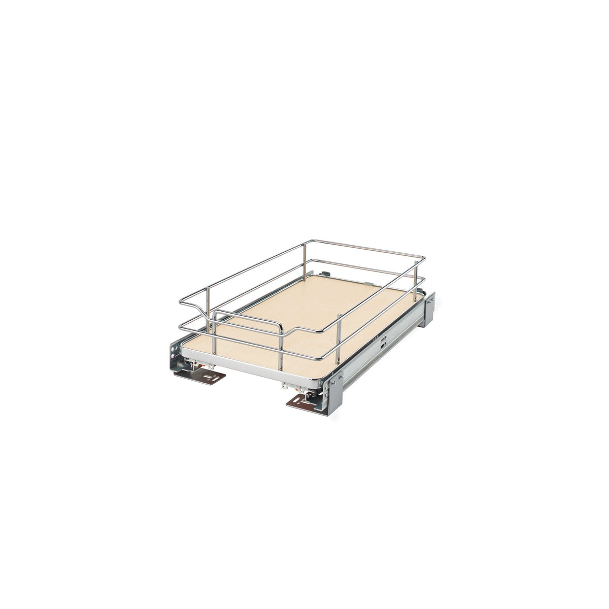 Rev-A-Shelf 11.3-in W x 5.62-in H 1-Tier Pull-Out Metal Soft-Close Cabinet Organizer, Maple Solid Bottom
