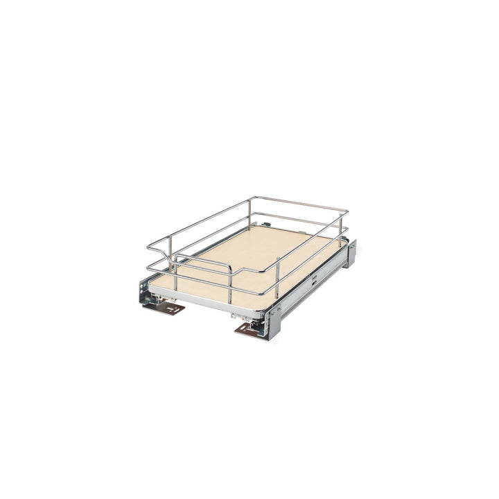 Rev-A-Shelf 11.3-in W x 5.62-in H 1-Tier Pull-Out Metal Soft-Close Cabinet Organizer, Maple Solid Bottom