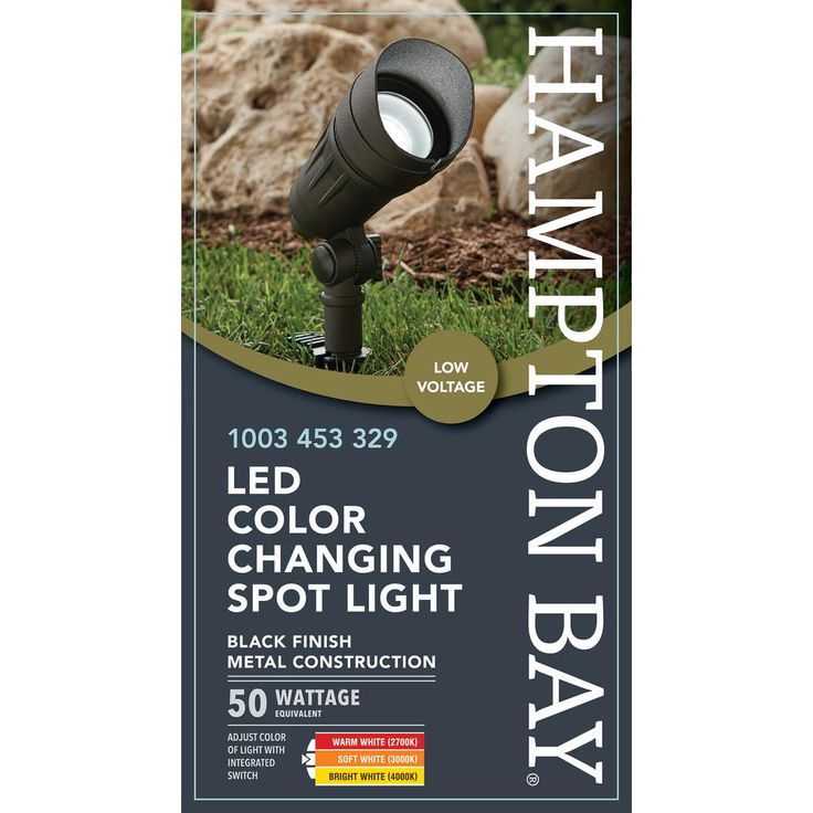 Hampton Bay 9.8-Watt Millennium Black Adjustable Light Color Outdoor Integrated LED Landscape Spot Light