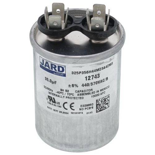 Jard 12743 capacitor - front view (Type: Capacitor; Voltage: 440v)