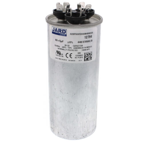 Jard 12794 capacitor - front view (Type: Capacitor; Voltage: 440/370V)