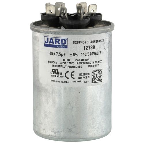 Jard 12816 capacitor - front view (Type: Capacitor; Voltage: 440v)