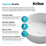 Viva 15-3/4 in. Round Porcelain Ceramic Vessel Sink in White - Super Arbor