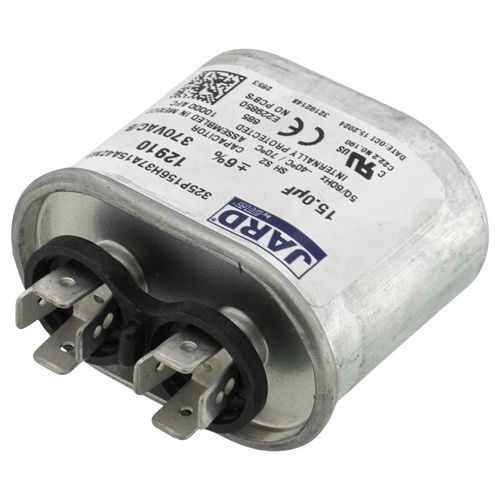 Jard 12910 capacitor - detail view (Voltage: 370V; MFD: 15)