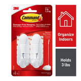 3 lbs. 3 in. White Wire Hooks (2-Hooks, 4-Strips) - Super Arbor