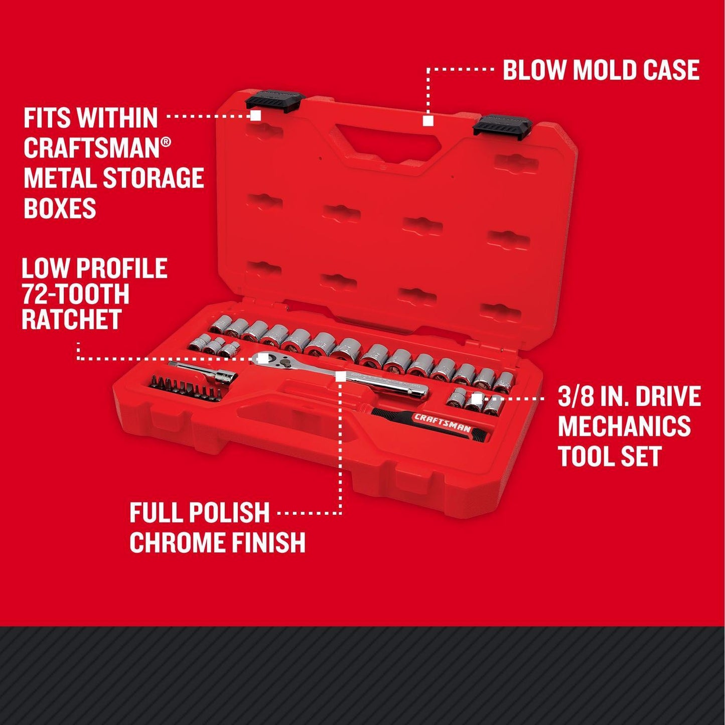 Craftsman 33-Piece 3/8" Drive Metric and SAE Tool Set