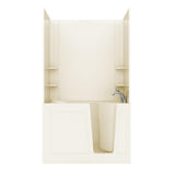 Rampart 5 ft. Walk-in Whirlpool and Air Bathtub with Flat Easy Up Adhesive Wall Surround in White - Super Arbor