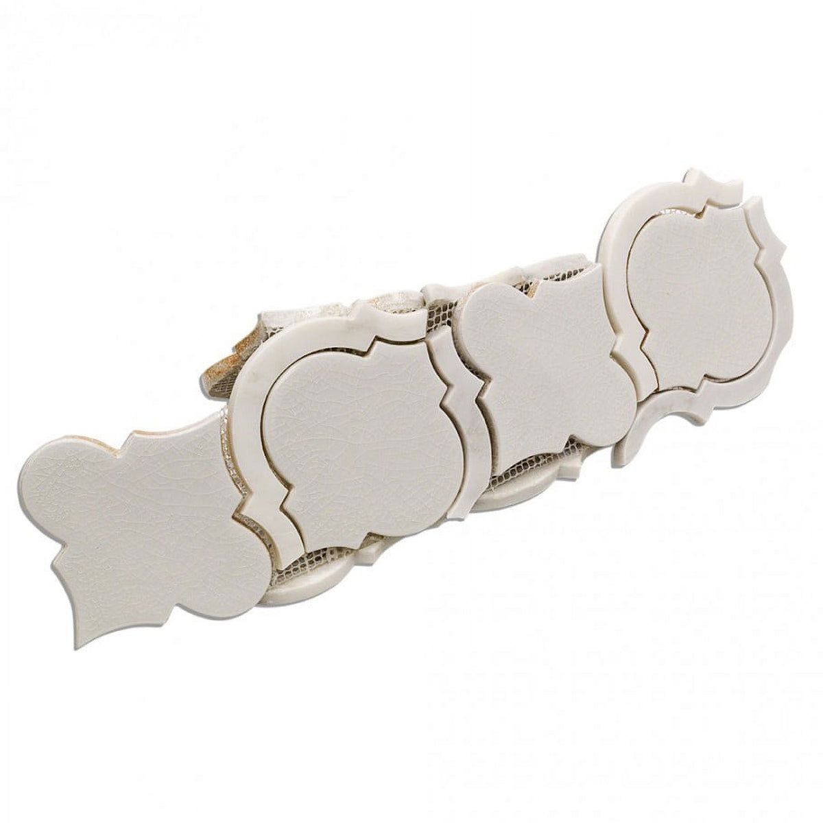 Divine Arabesque Glacier White 10 in. x 12 in. Glazed Ceramic Mosaic Tile (0.80 Sq. Ft. / Sheet)