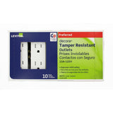 Decora 15 Amp Tamper-Resistant Duplex Outlet, White (10-Pack) - Super Arbor