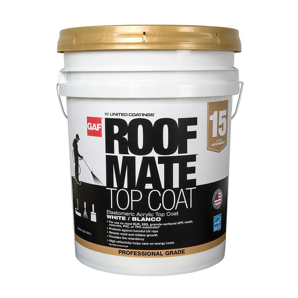 Roof Mate Top Coat 5 Gal. Gray Acrylic Reflective Elastomeric Roof Coating (15-Year Limited Warranty)