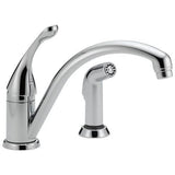 Delta Collins Chrome 1-Handle Deck-Mount Low-Arc Handle Kitchen Faucet