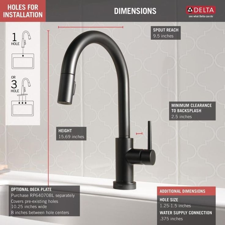Delta Trinsic Touch2O Matte Black 1-Handle Deck-Mount Pull-Down Touch Kitchen Faucet