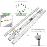 8 ft. (Two 4 ft.) 440-Watt Equivalent Integrated LED White Commercial Strip Light Fixture High Output 11000 Lumens 4000K