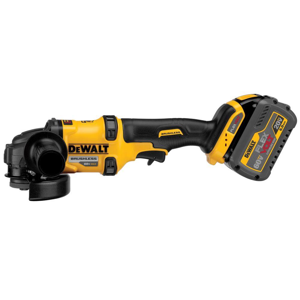 FLEXVOLT 60-Volt MAX Lithium-Ion Cordless Brushless 4-1/2 in. Angle Grinder with Batteries and Bonus Reciprocating Saw