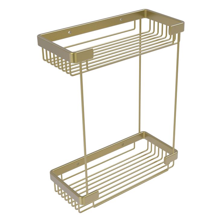 Allied Brass Double Tier Rectangular Toiletry Shower Basket in Antique Copper