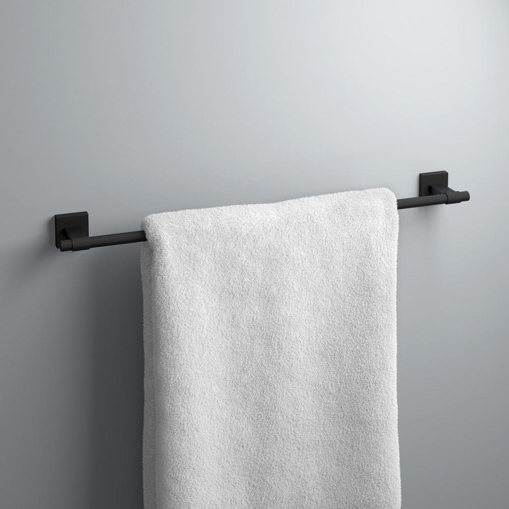Maxted 3-Piece Bath Hardware Set with Towel Ring, Toilet Paper Holder and 24 in. Towel Bar in Matte Black - Super Arbor