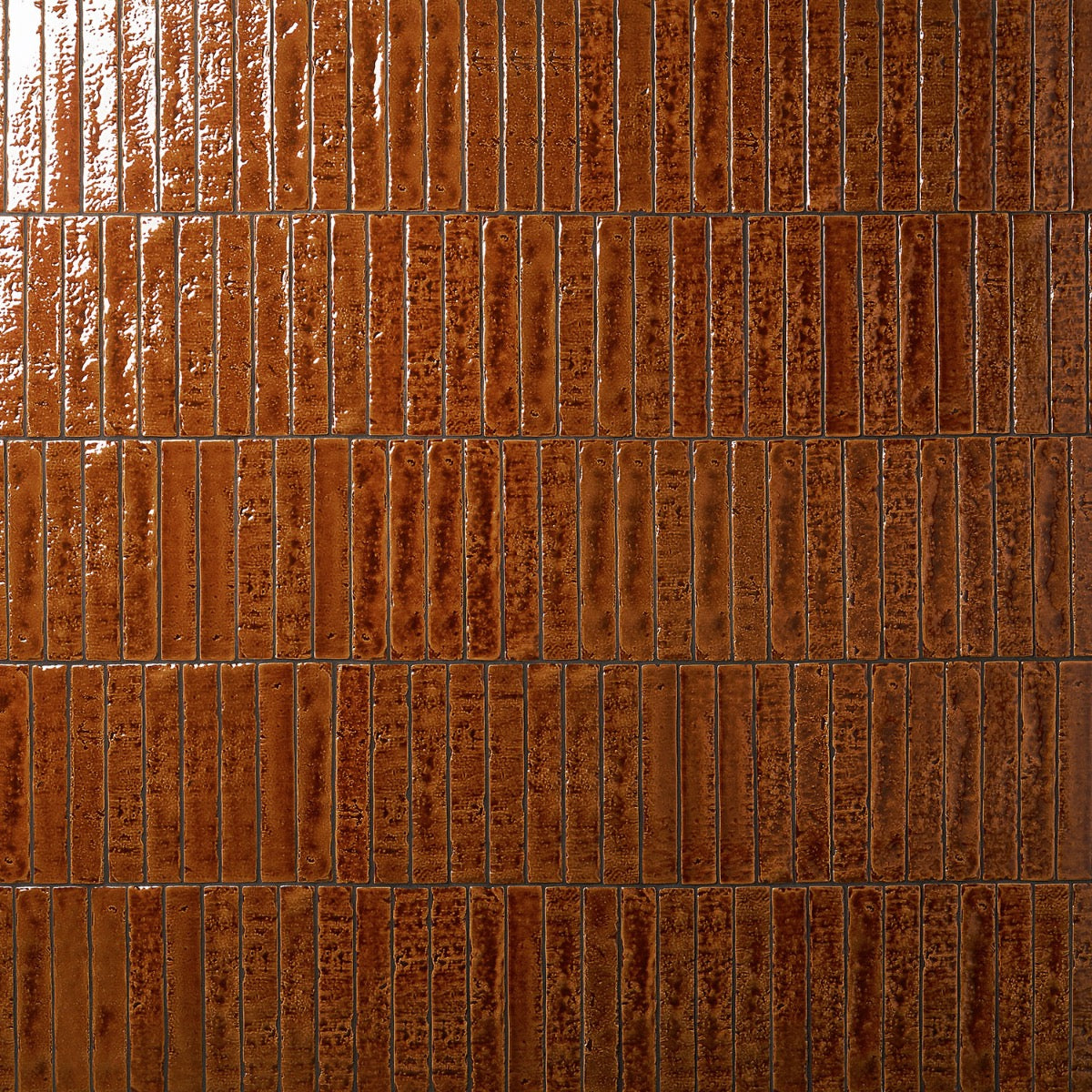 Wabi Sabi Honey Brown 1.5x9 Crackled Glossy Ceramic Tile - Lux Tile