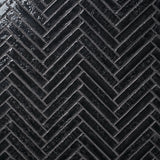 Wabi Sabi Coal Black 1.5x9 Glossy Ceramic Tile - Lux Tile