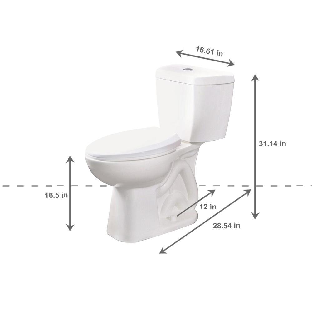 2-Piece Stealth 0.8 GPF Ultra-High-Efficiency Single Flush Elongated Toilet in White, Seat Included (3-Pack) - Super Arbor