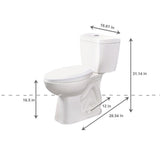 2-Piece Stealth 0.8 GPF Ultra-High-Efficiency Single Flush Elongated Toilet in White, Seat Included (3-Pack) - Super Arbor