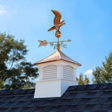 Good Directions Coventry Cupola with Copper Eagle Weathervane, 26-in x 32-in, White Vinyl with Copper Roof