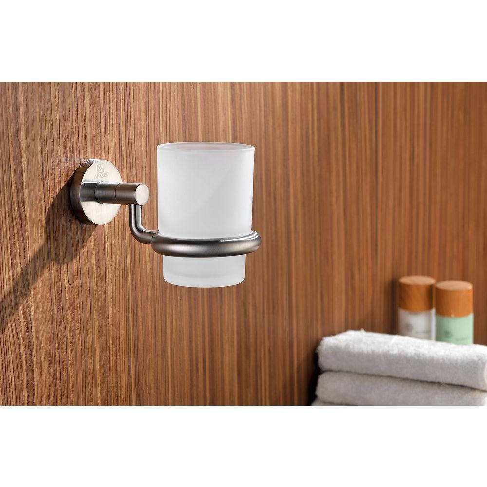 Caster Series 7.01 in. Toothbrush Holder in Brushed Nickel - Super Arbor