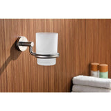 Caster Series 7.01 in. Toothbrush Holder in Brushed Nickel - Super Arbor