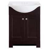Style Selections Euro 25-in Espresso Single Sink Bathroom Vanity with White Cultured Marble Top