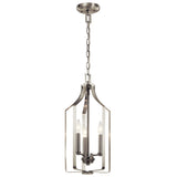 Kichler Morrigan 3-Light Brushed Nickel Traditional Lantern Medium Hanging Pendant Light