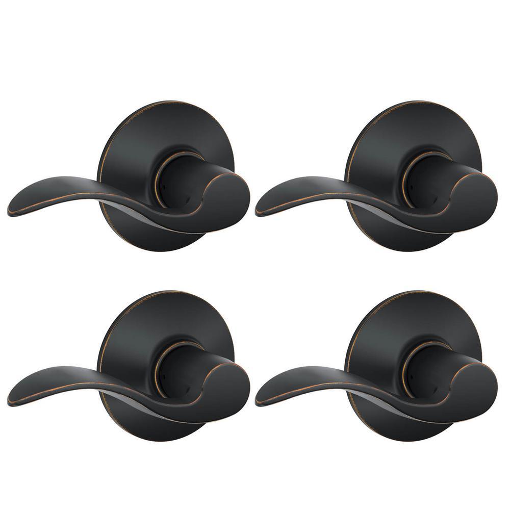Accent Satin Nickel Passage Hall/Closet Door Lever (8-Pack) - Super Arbor