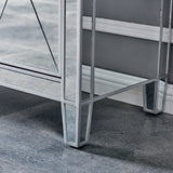 Boston Loft Furnishings Baling Mirrored with Matte Silver Trim 3-Drawer Accent Chest