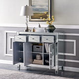 Boston Loft Furnishings Baling Mirrored with Matte Silver Trim 3-Drawer Accent Chest