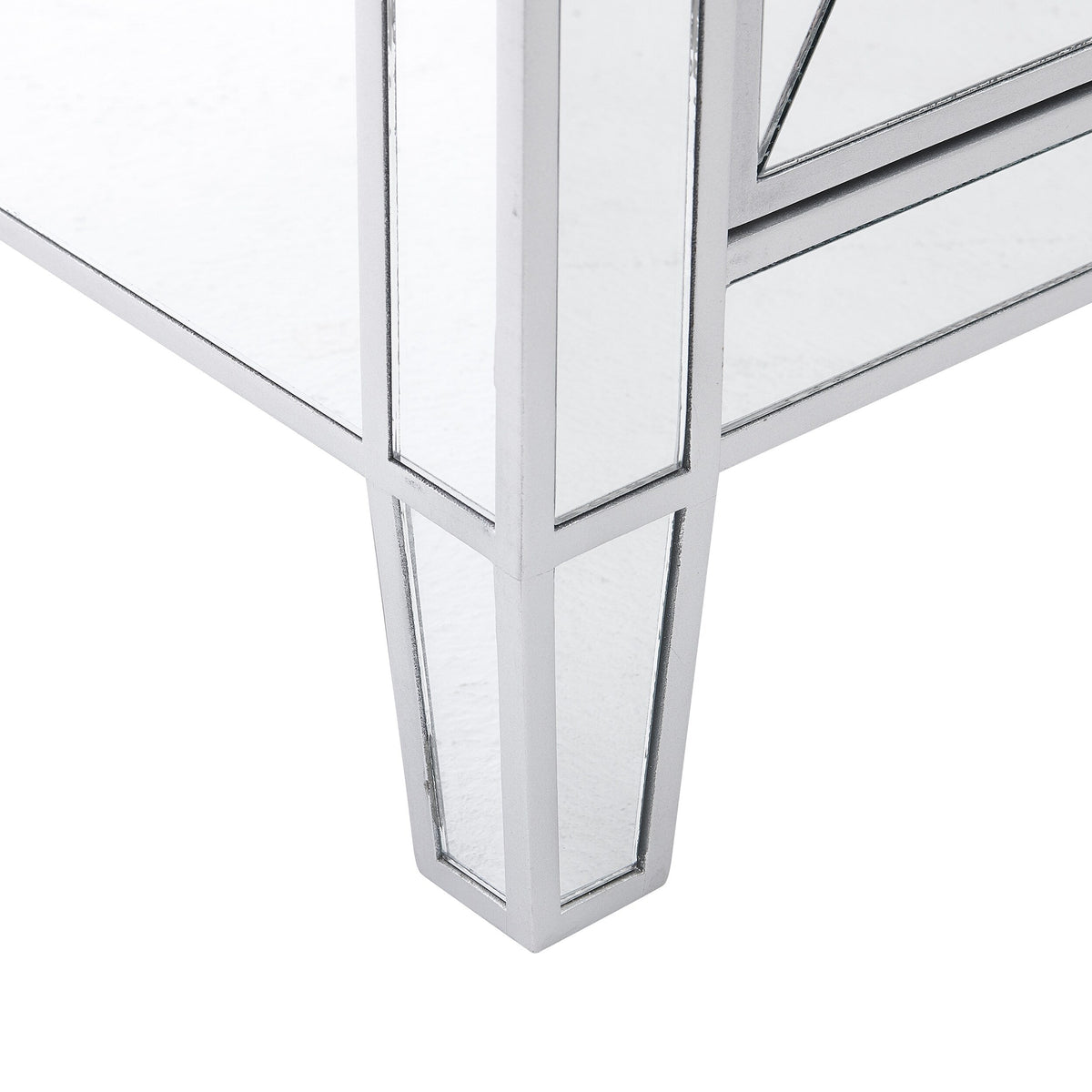 Boston Loft Furnishings Baling Mirrored with Matte Silver Trim 3-Drawer Accent Chest