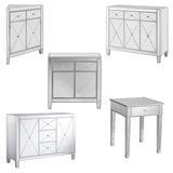 Boston Loft Furnishings Baling Mirrored with Matte Silver Trim 3-Drawer Accent Chest