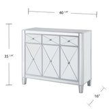 Boston Loft Furnishings Baling Mirrored with Matte Silver Trim 3-Drawer Accent Chest