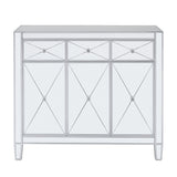 Boston Loft Furnishings Baling Mirrored with Matte Silver Trim 3-Drawer Accent Chest