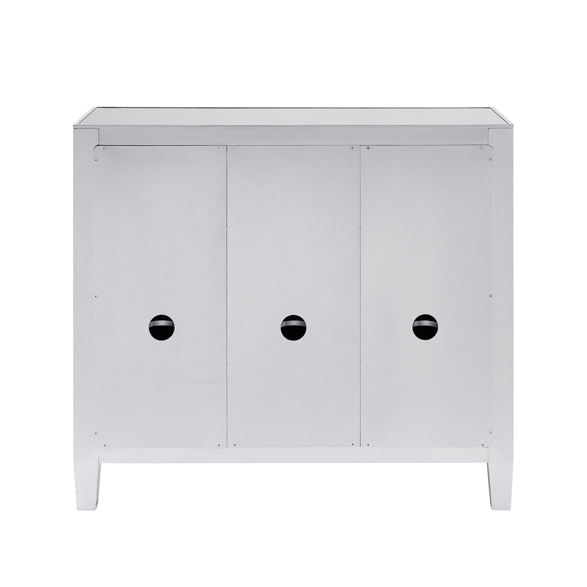 Boston Loft Furnishings Baling Mirrored with Matte Silver Trim 3-Drawer Accent Chest